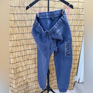 Hurley Navy Blue Fleece Joggers with Embroidered Logo